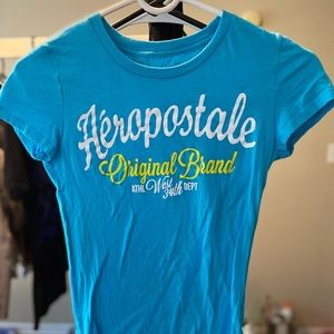 Aeropostale Blue Graphic Short Sleeve Crewneck T-shirt Small